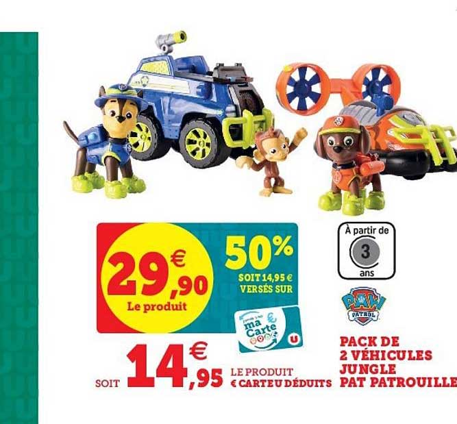 pack de 2 véhicules jungle pat patrouille