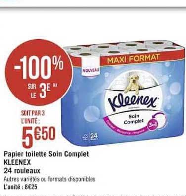Papier Toilette Soin Complet Kleenex 24 Rouleaux