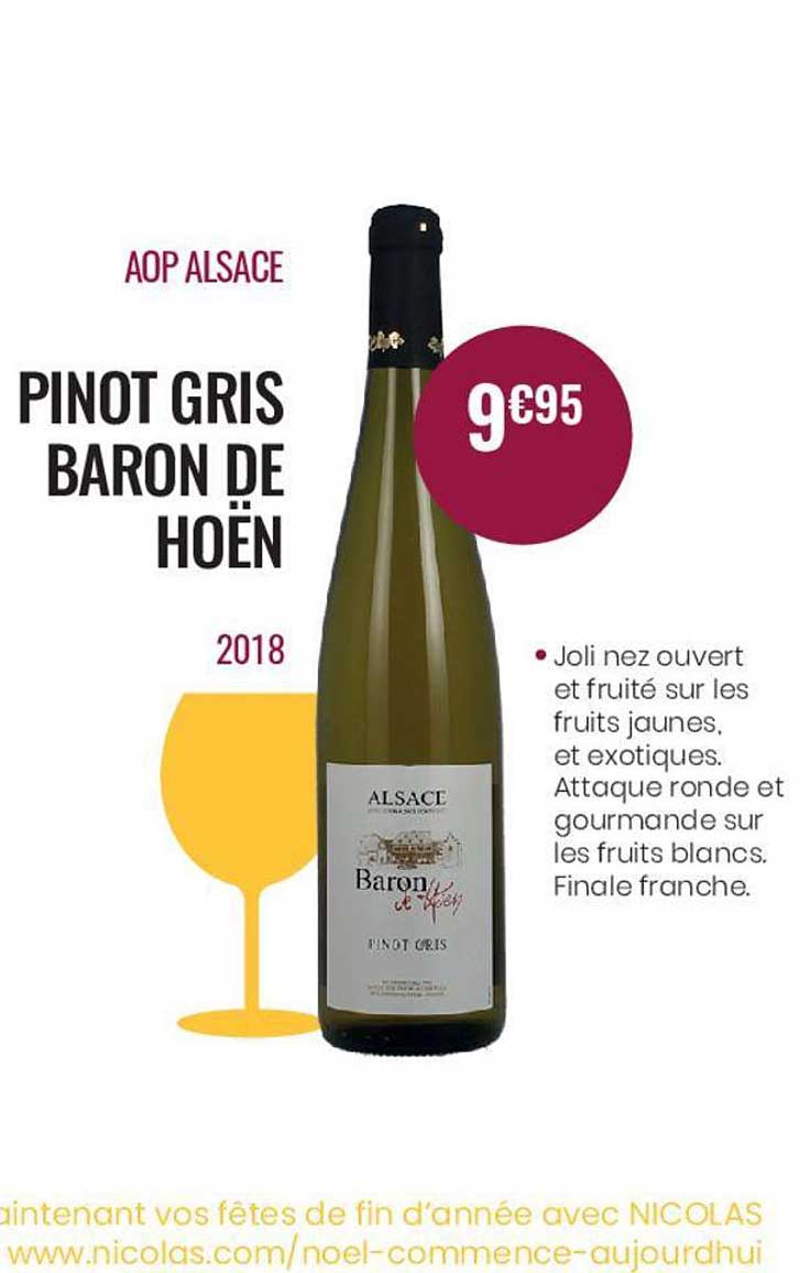 pinot gris baron de hoën aop alsace