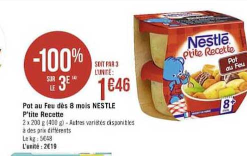 pot au feu dès 8 mois nestlé p'tite recette