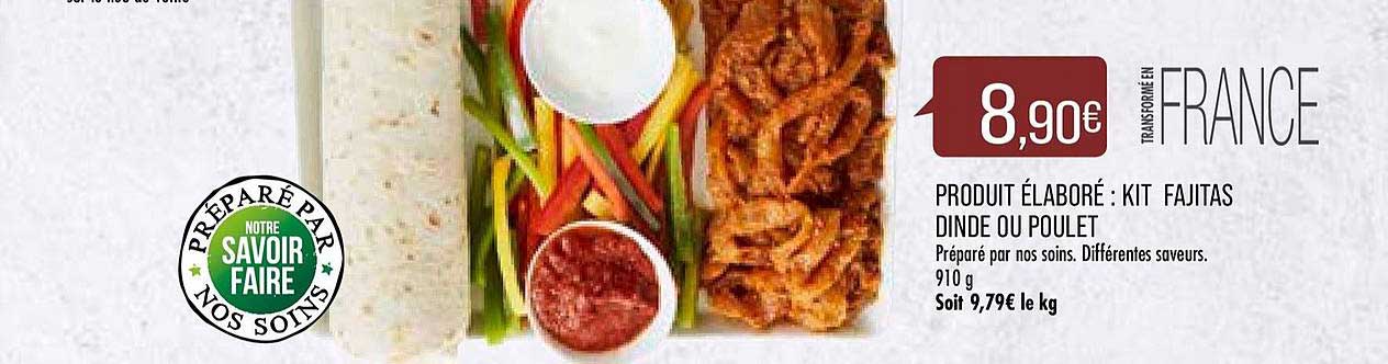 produit élaboré kit fajitas dinde ou poulet