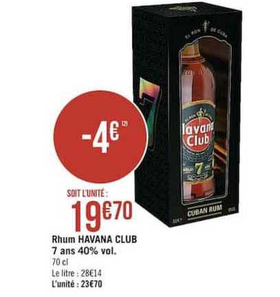rhum havana club 7 ans 40% vol.