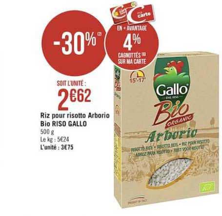 riz pour risotto arborio bio riso gallo