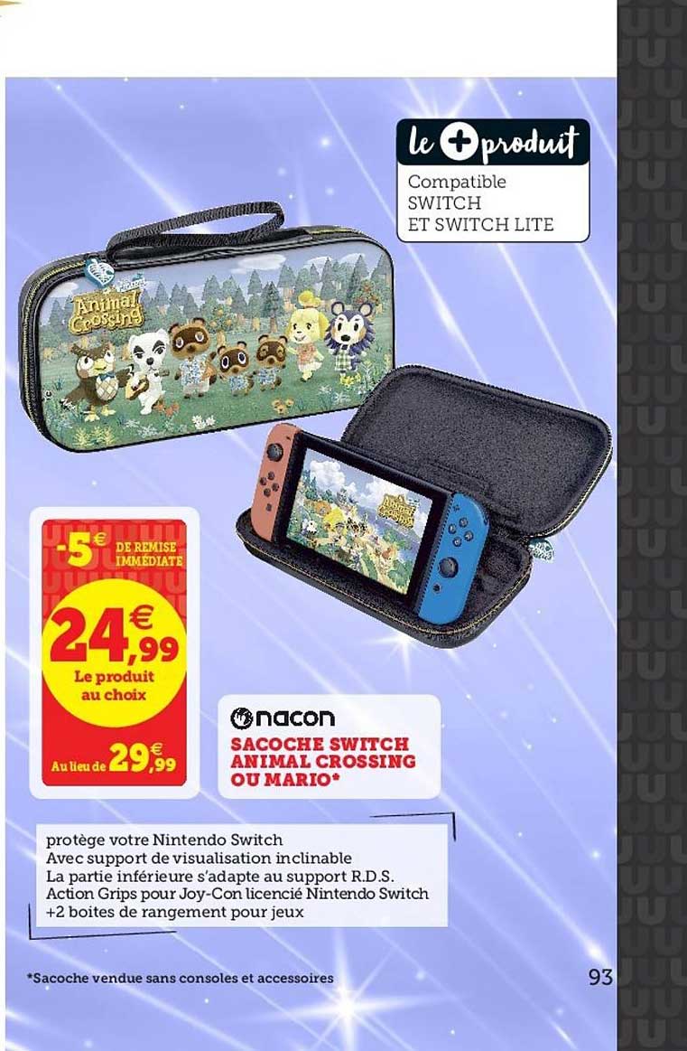 sacoche switch animal crossing ou mario