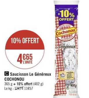 Saucisson Le Généreux Cochonou