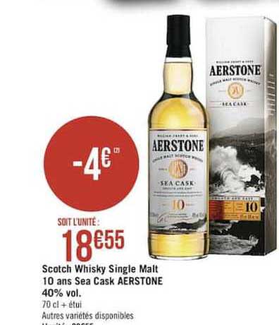 scotch whisky single malt 10 ans sea cask aerstone 40% vol.
