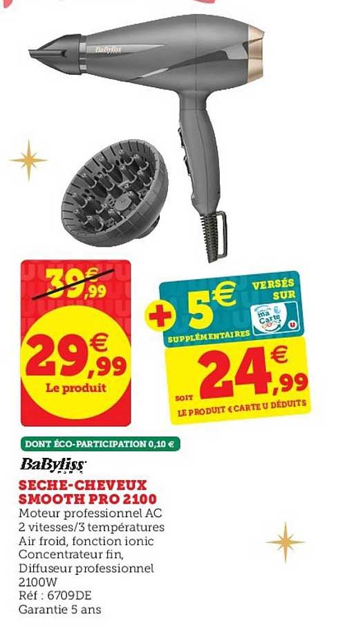 sèche cheveux smooth pro 2100 babyliss