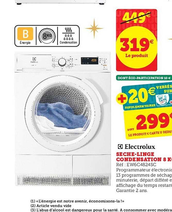 sèche-linge condensation 8 kg electrolux