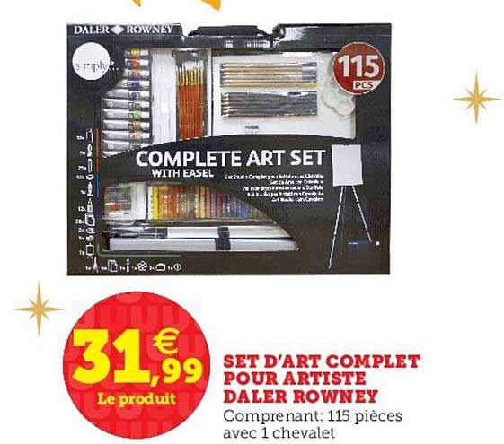 set d'art complet pour artiste daler rowney