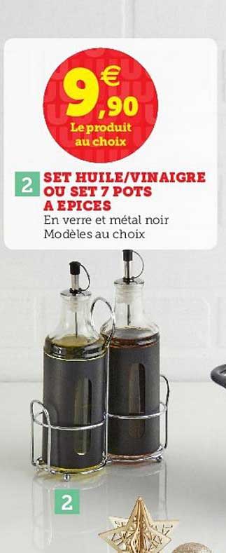 set huile - vinaigre ou set 7 pots à épices