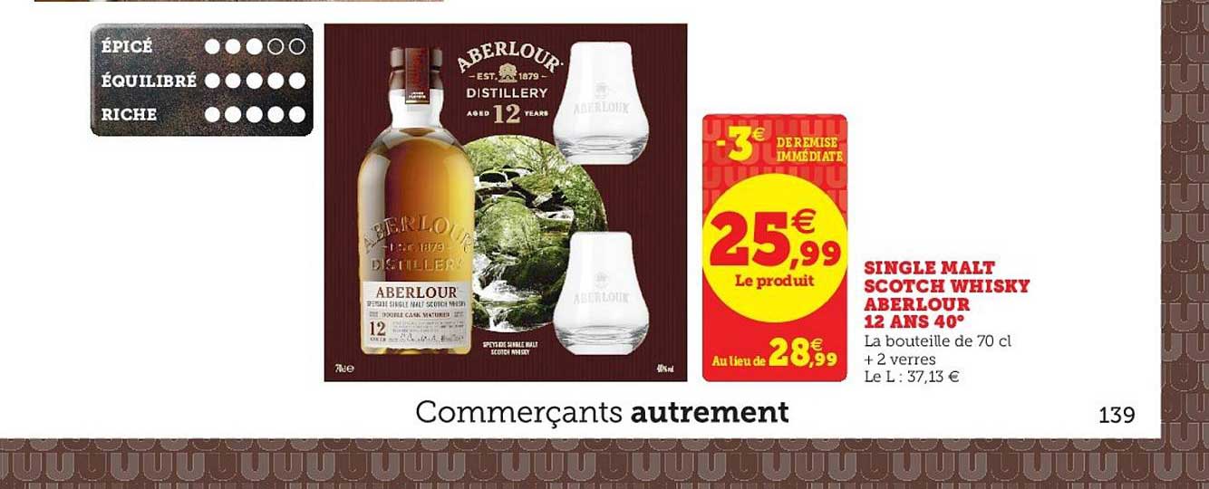 single malt scotch whisky  aberlour 12 ans 40°