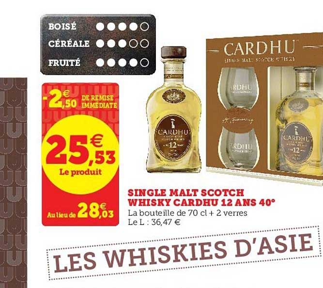 single malt scotch whisky cardhu 12 ans 40°