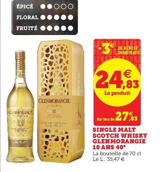 single malt scotch whisky glen morangie 10 ans 40°