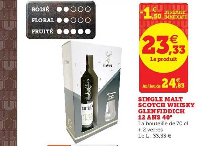 single malt scotch whisky glenfiddich 12 ans 40°
