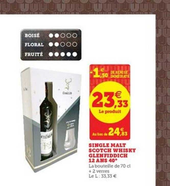 single malt scotch whisky glenfiddich 12 ans 40°