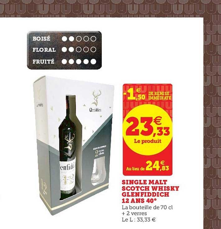 single malt scotch whisky glenfiddich 12 ans 40°