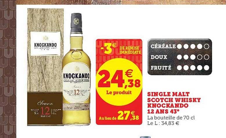 single malt scotch whisky knochando 12 ans 43°