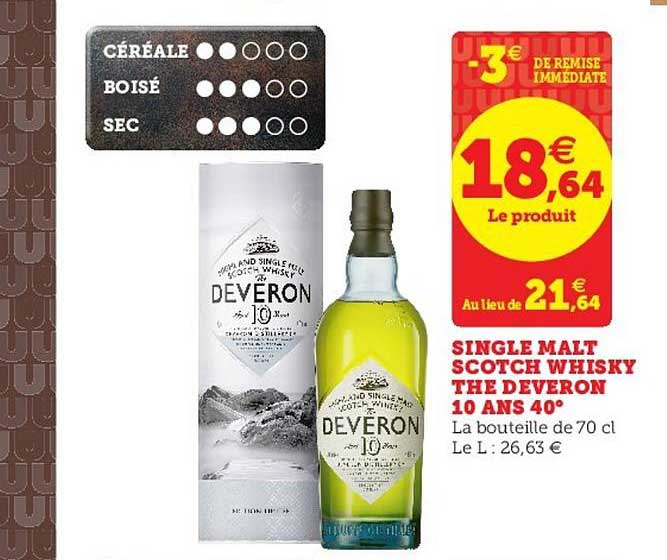 single malt scotch whisky the deveron 10 ans 40°