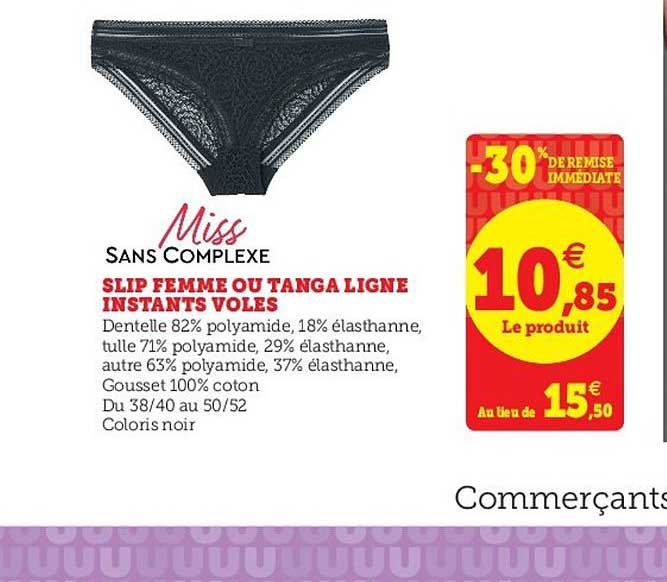 slip femme ou tanga ligne instants voles