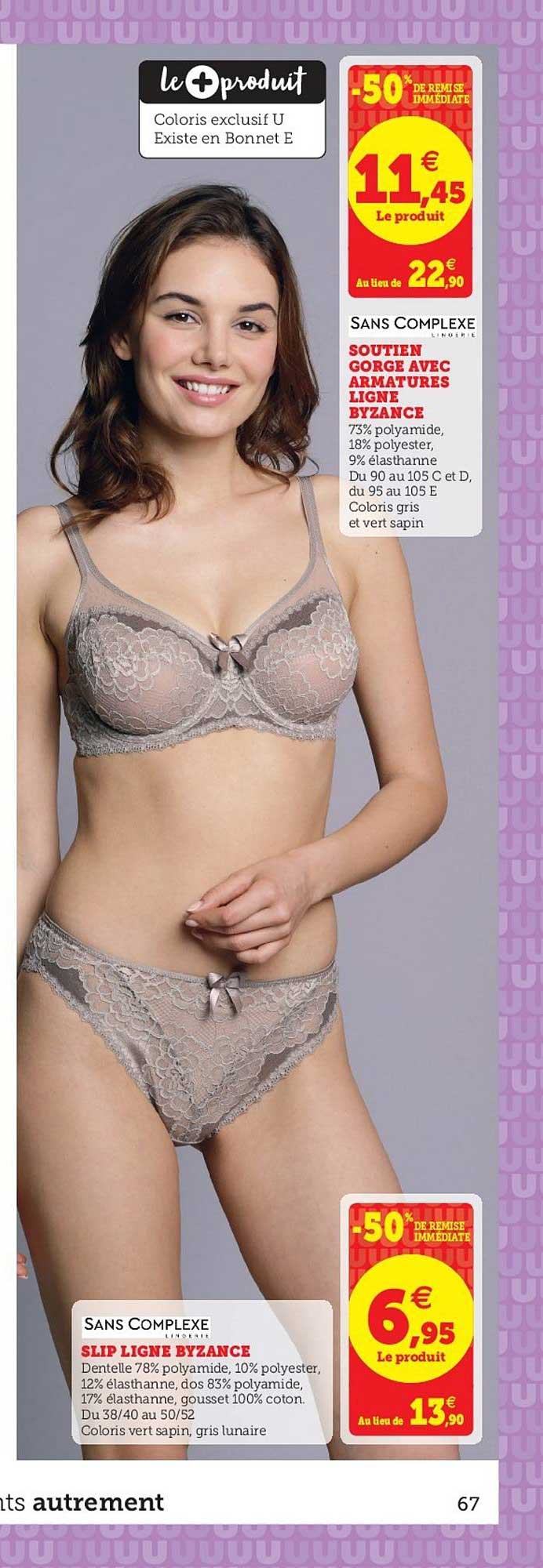 soutien gorge avec armature ligne byzance, sleep ligne byzance