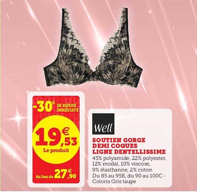 soutien gorge demi coques ligne dentellissime