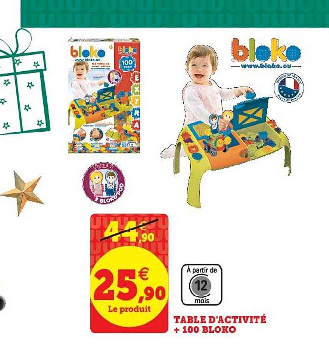 table d'activité + 100 bloko