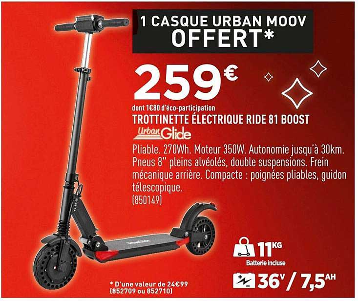 trottinette électrique ride 81 boost urban glide