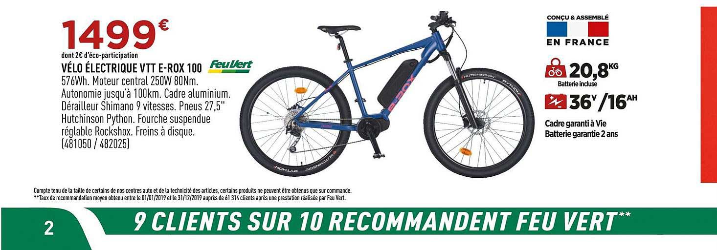 vélo électrique vtt e rox 100
