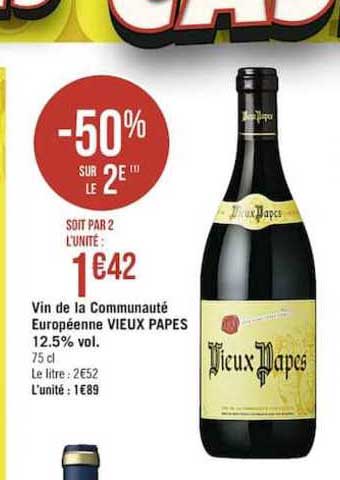 vin de la communauté européenne vieux papes12,5% vol.
