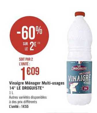 Vinaigre Ménager Multi-usages 14° Le Droguiste