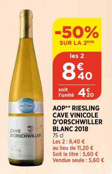 aop riesling cave vinicole d'orschwiller blanc 2018
