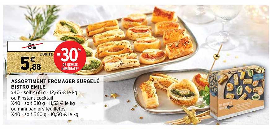 assortiment fromager surgelé bistro emile