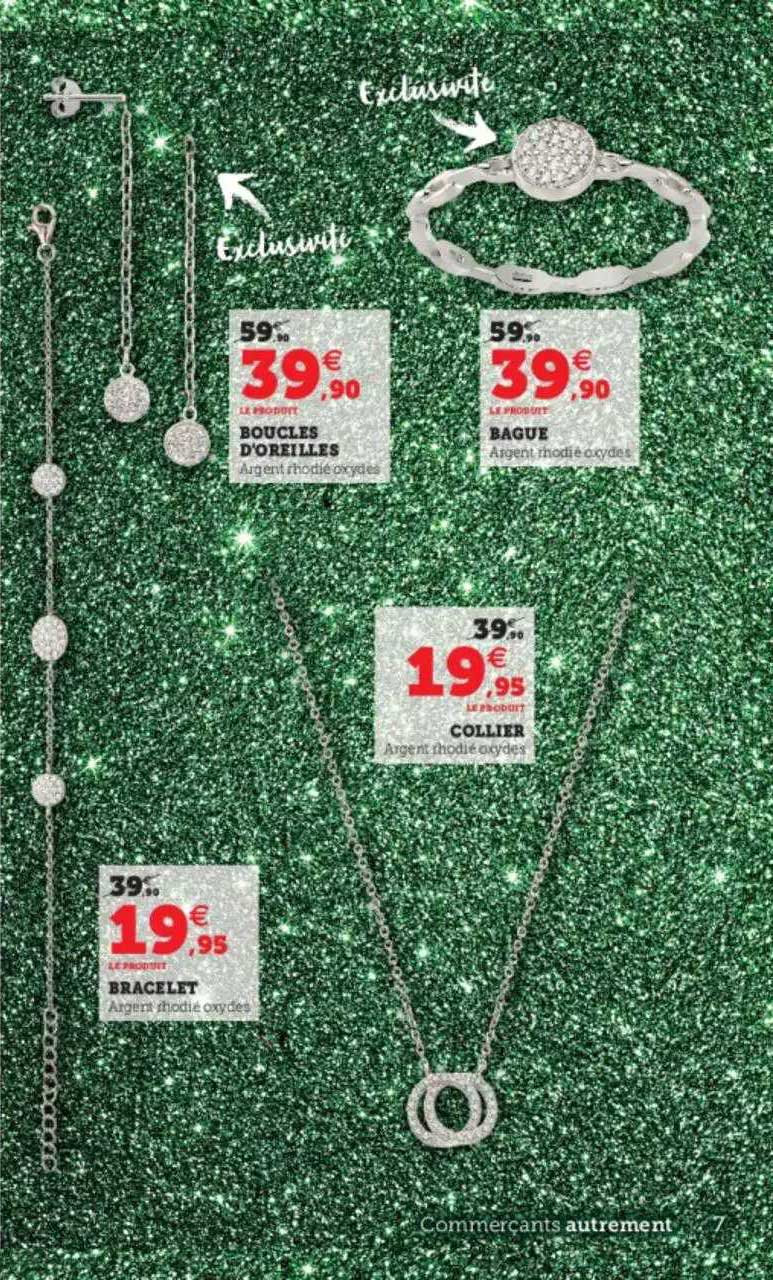 boucles d'oreilles, bague, collier, bracelet