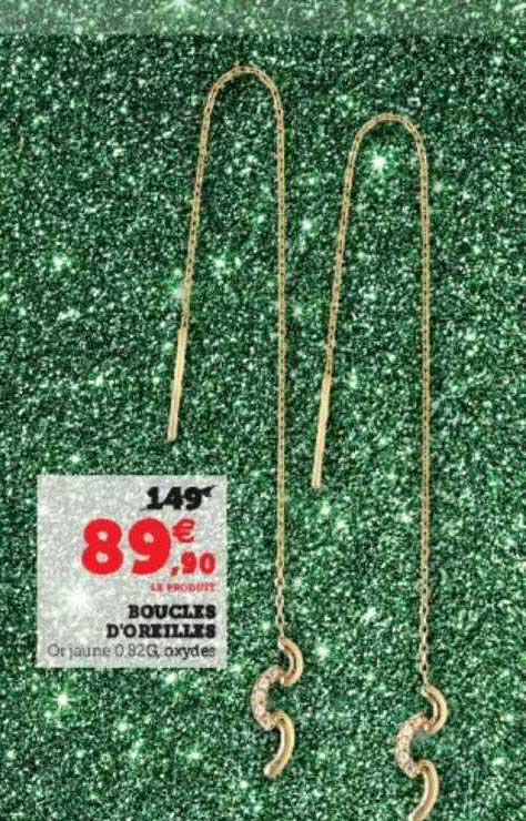 boucles d'oreilles or jaune