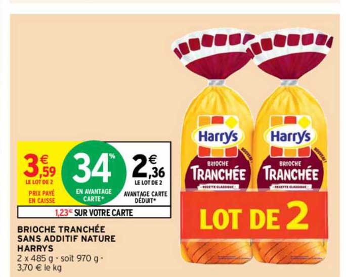 brioche tranchée sans additif nature harrys
