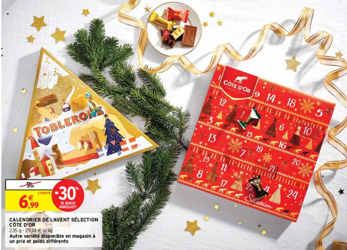 calendrier de l'avent sélection côte d'or -30% remise immédiate