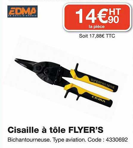 cisaille à tôle flyer's edma