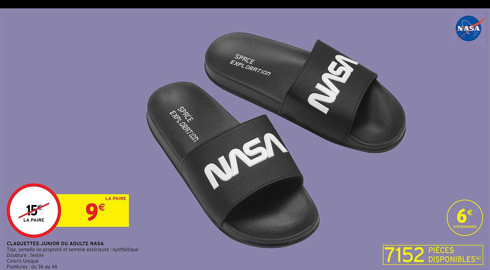 Claquettes Junior Ou Adulte Nasa