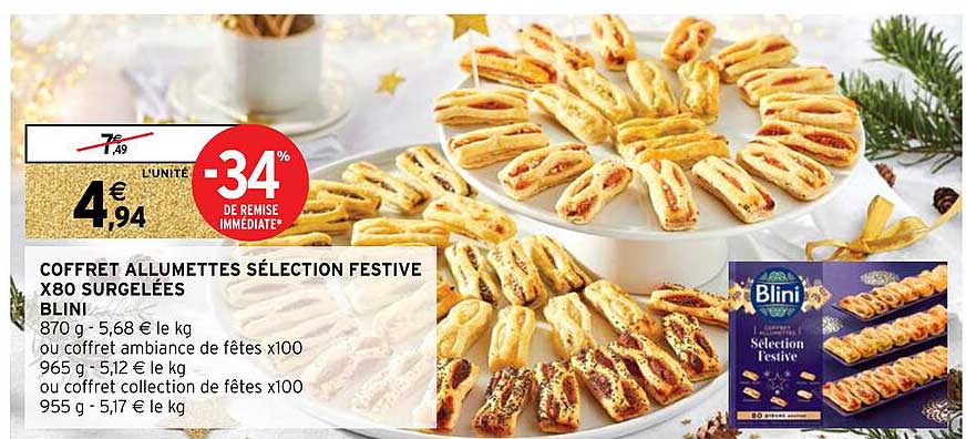 coffret allumettes sélection festive x80 surgelées blini