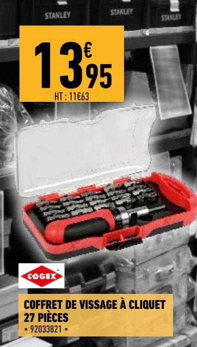 coffret de vissage à cliquet 27 pièces cogex