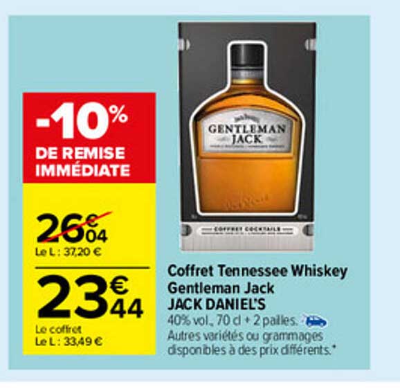 coffret tennessee whiskey gentleman jack jack daniel's