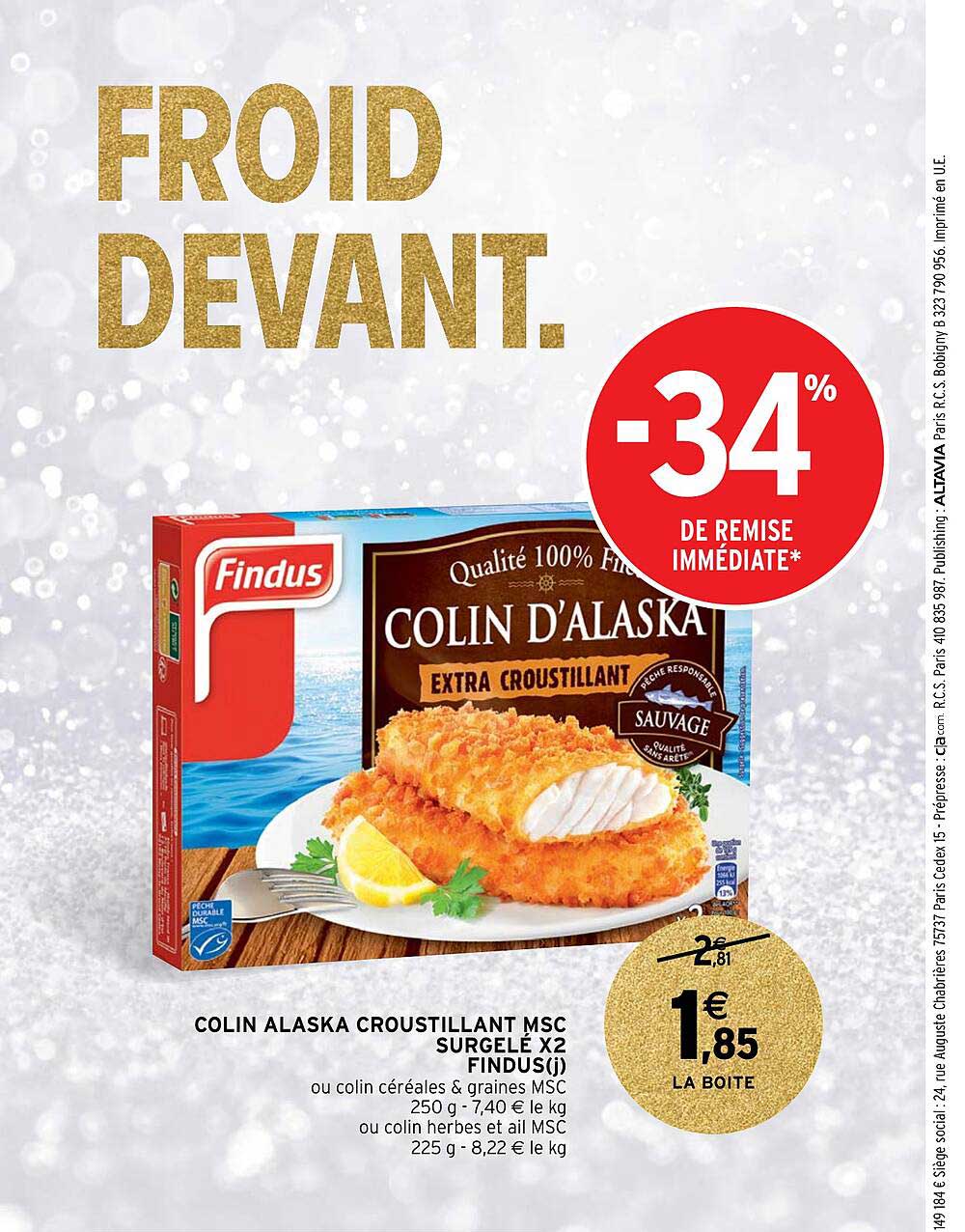Colin Alaska Croustillant Msc Surgelé X2 Findus