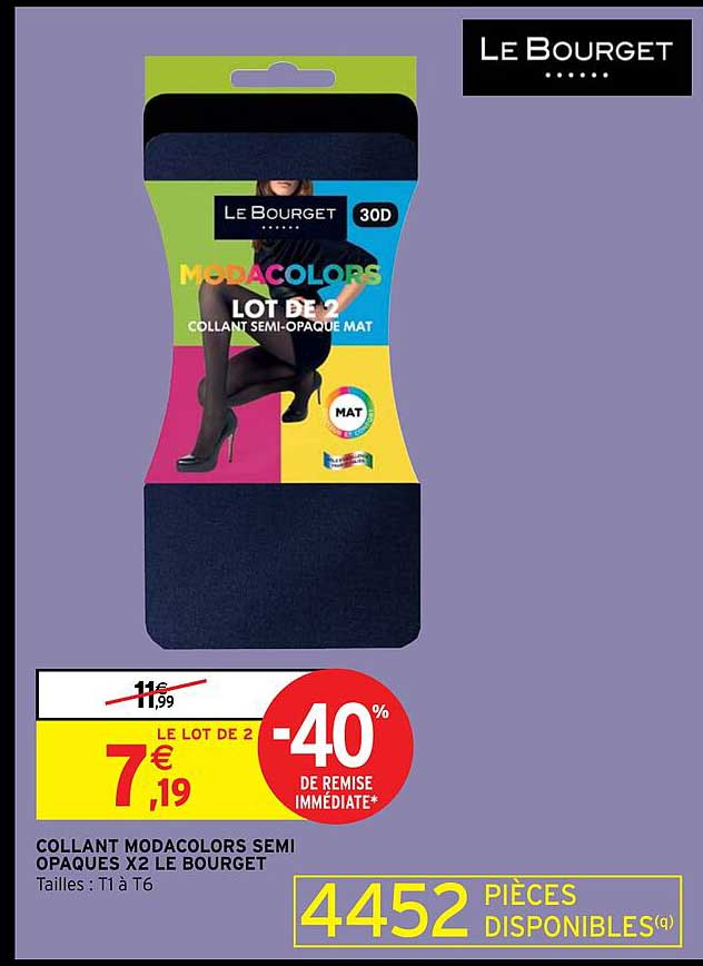 collant modacolors semi opaques x2 le bourget