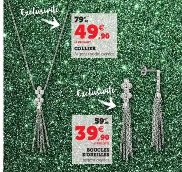 collier, boucles d'oreilles