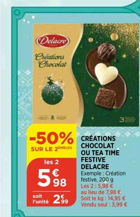 créations chocolat ou tea time festive delacre