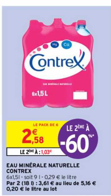 Eau Minérale Naturelle Contrex Le 2ème -60%