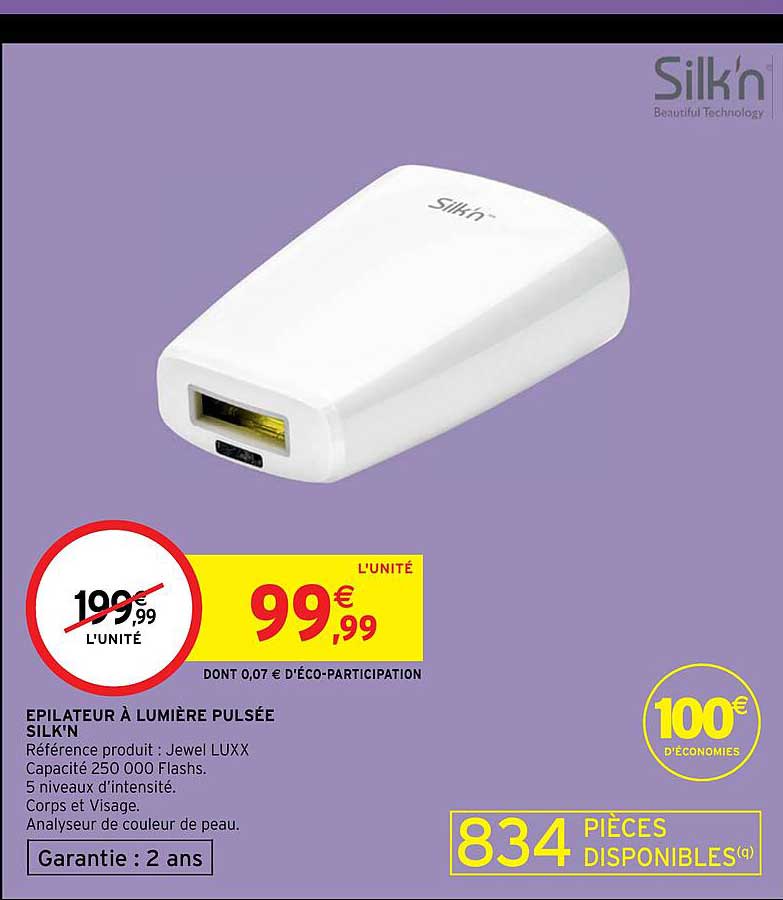 épilateur à lumière pulsée silk'n