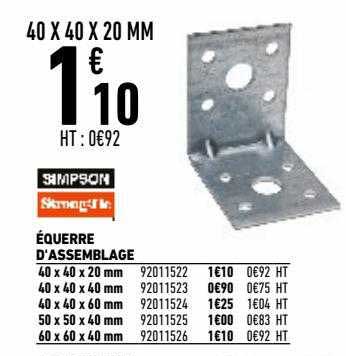 équerre d'assemblage simpson