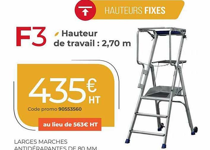 f3 hauteur de travail : 2.70 m