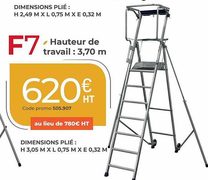 f7 hauteur de travail : 3.70 m